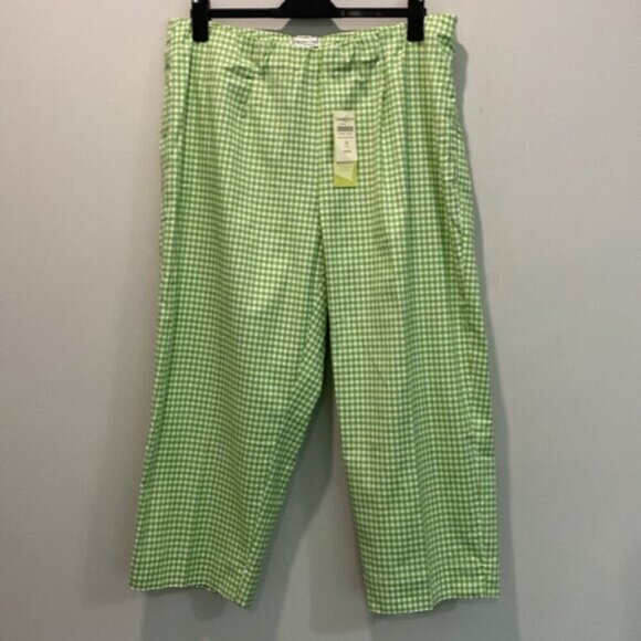 Coldwater Creek Green Plaid Pull-up Pants Size 20W - Picture 3 of 15